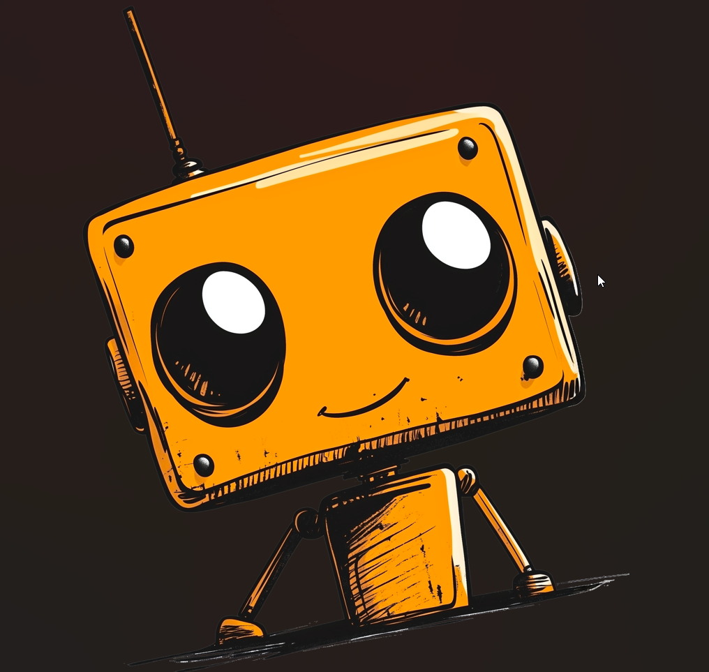 Orange Bot Buddy - Desk Mat