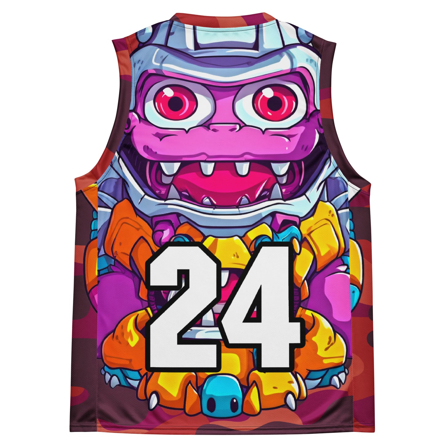 Cyber Critter - Recycled unisex basketball jersey - Inferno Camo Colorway