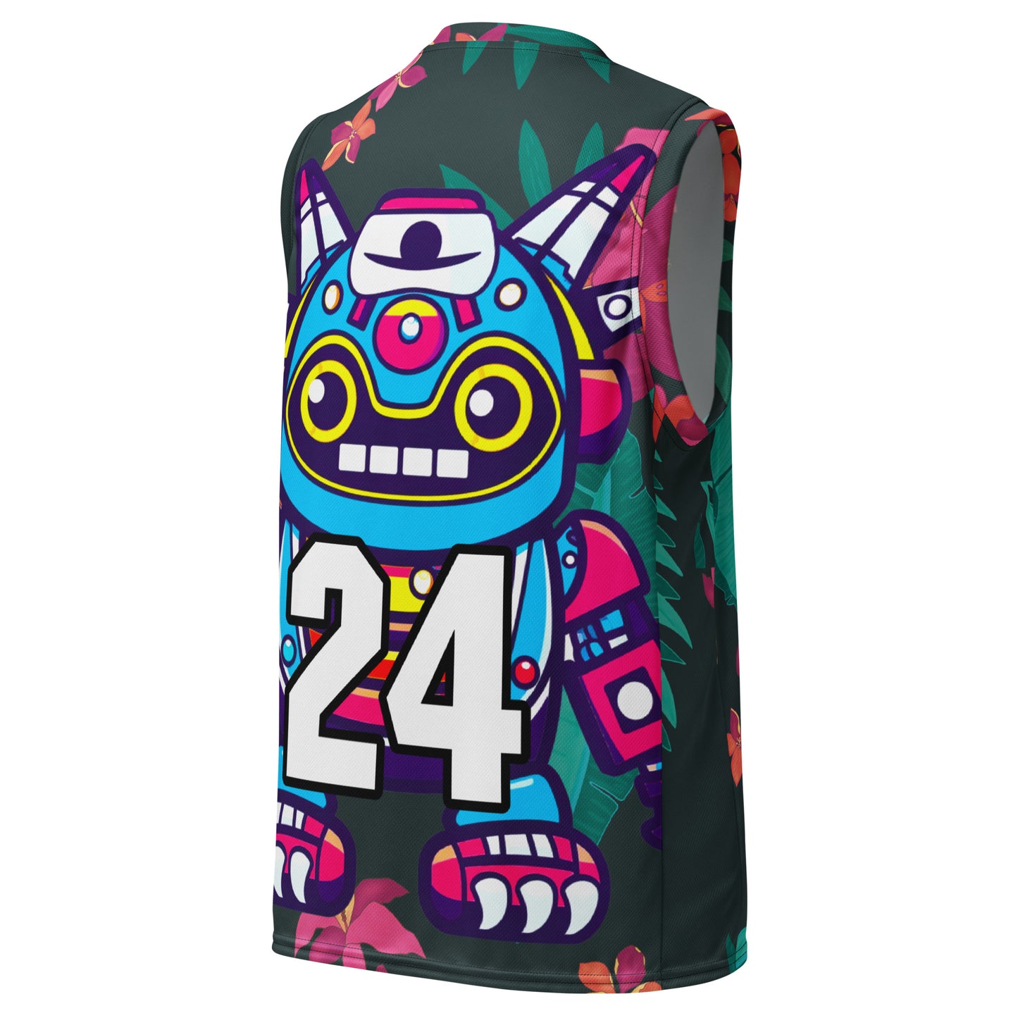 Techno Guardian - Recycled unisex basketball jersey - Midnight Jungle Colorway