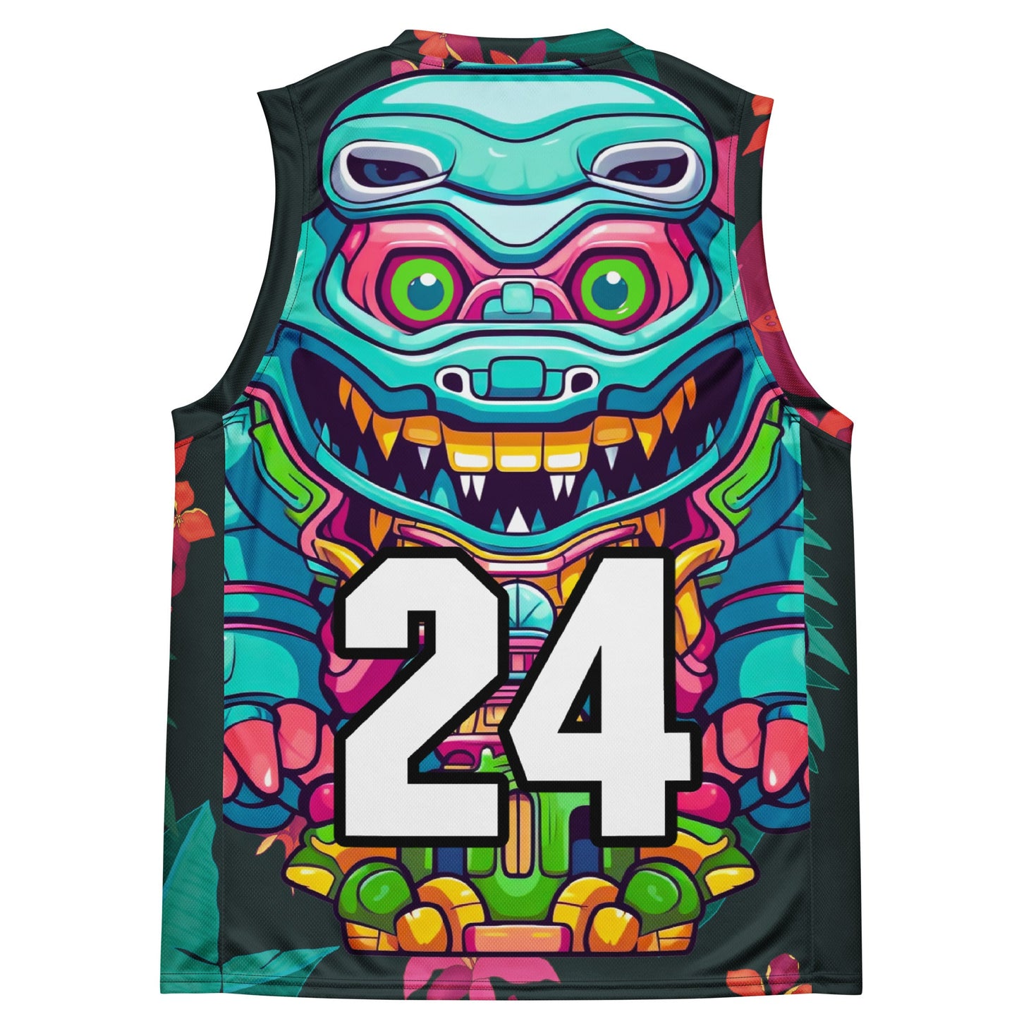 Astro Protector - Recycled unisex basketball jersey - Midnight Jungle Colorway - BBairt