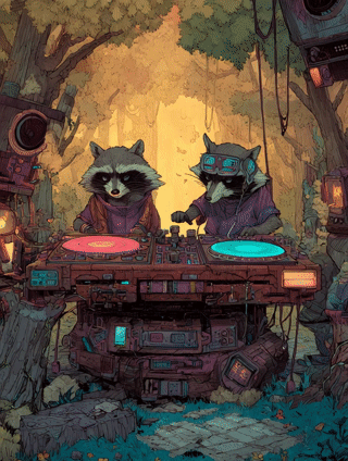 Racoonic Boom – Photo Paper Poster