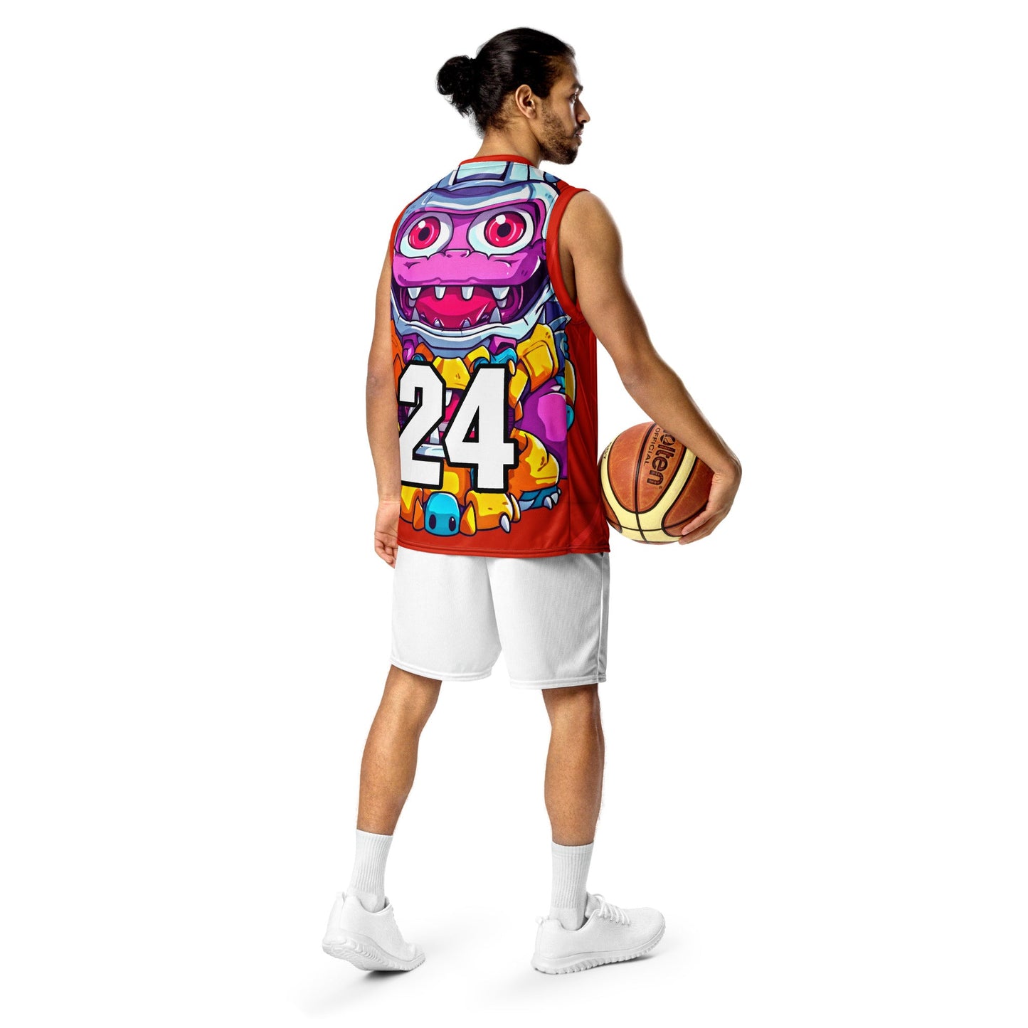 Cyber Critter - Recycled unisex basketball jersey - Crimson Vortex Colorway - BBairt