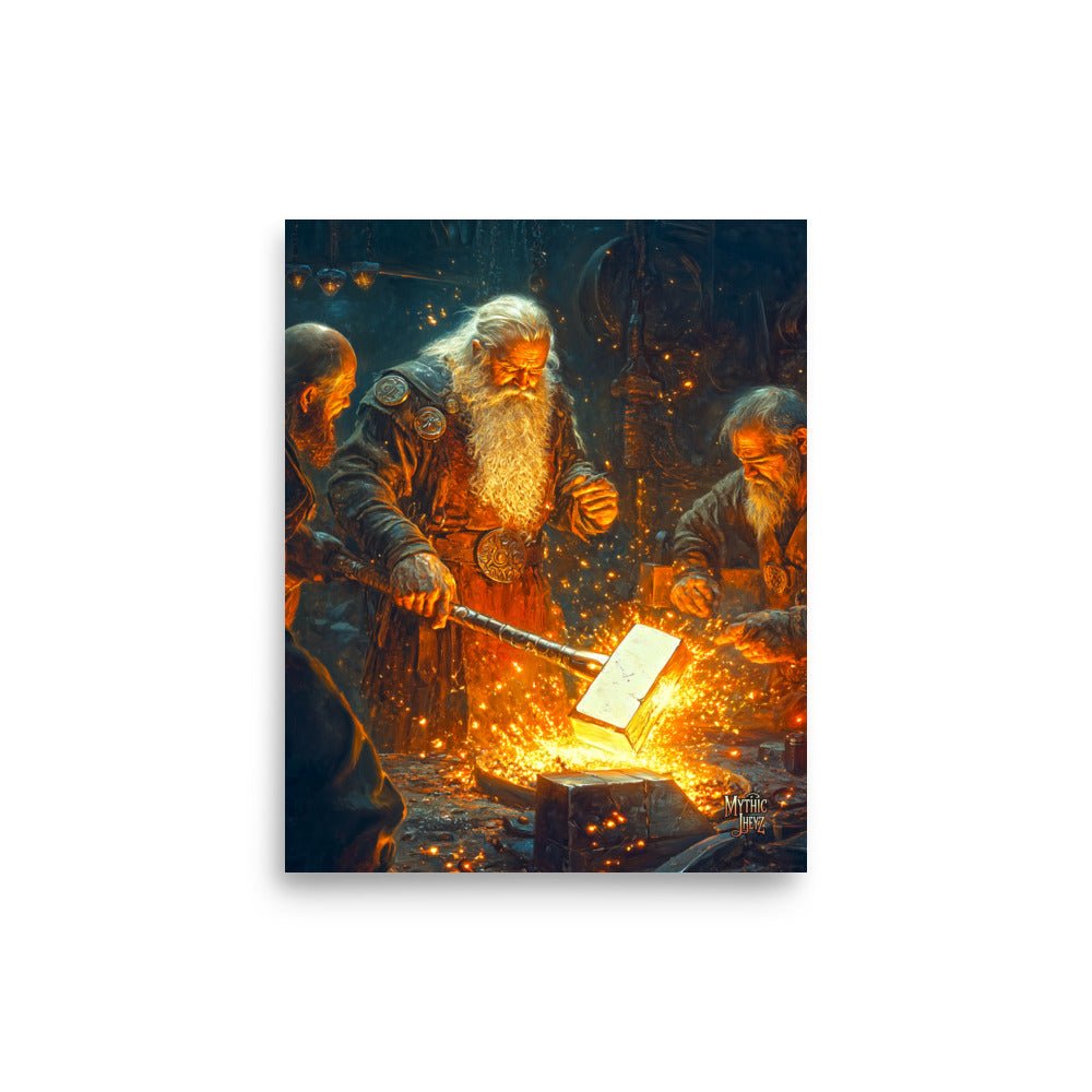 Forge Master's Flame Photo Paper Poster - Mythic Jheyz Collection - BBairt