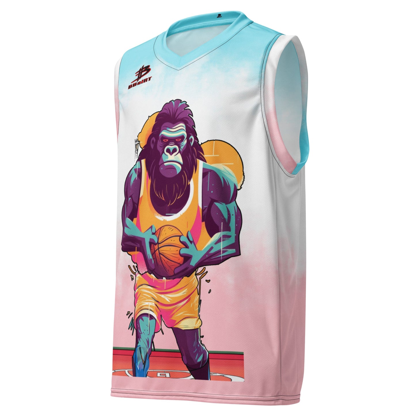 Hoops Hominid - Recycled unisex basketball jersey - Neopolitan - BBairt
