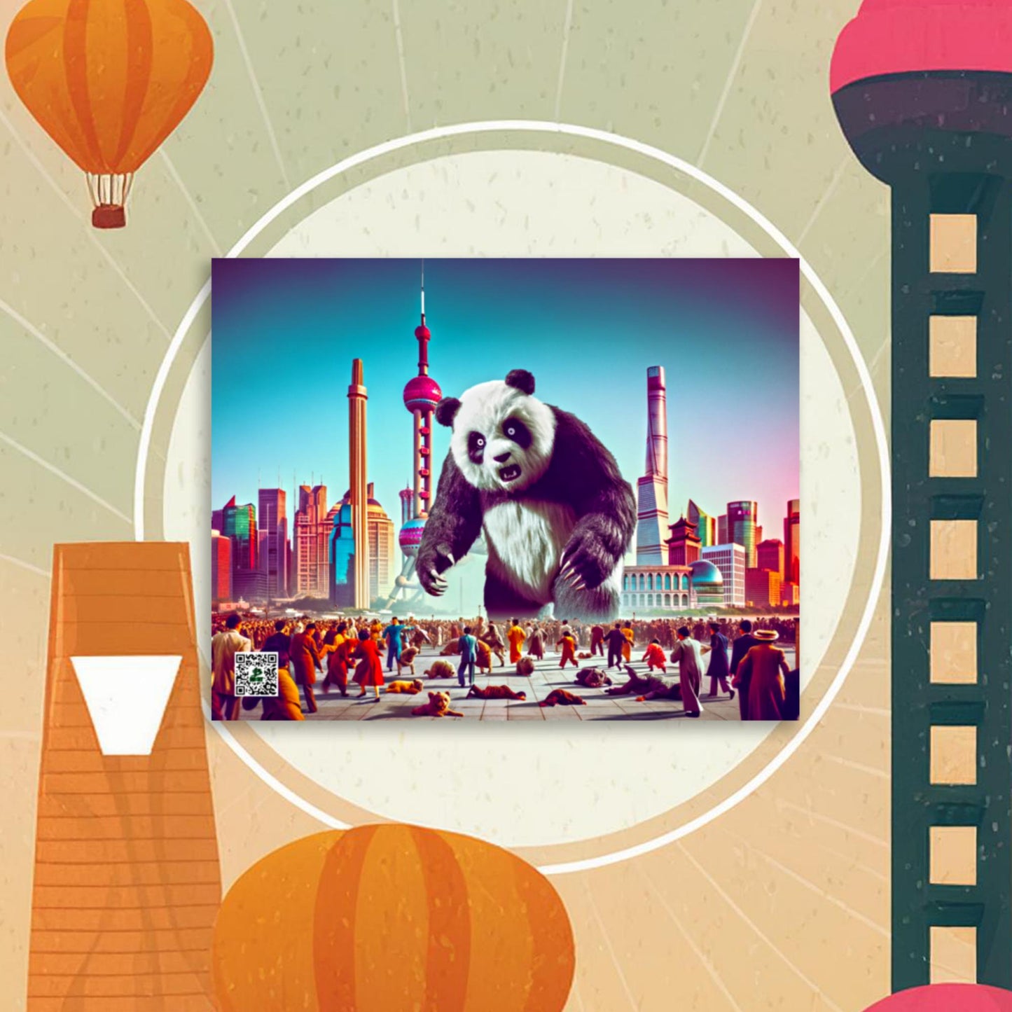 Pandaemonium in Pudong - Photo paper poster