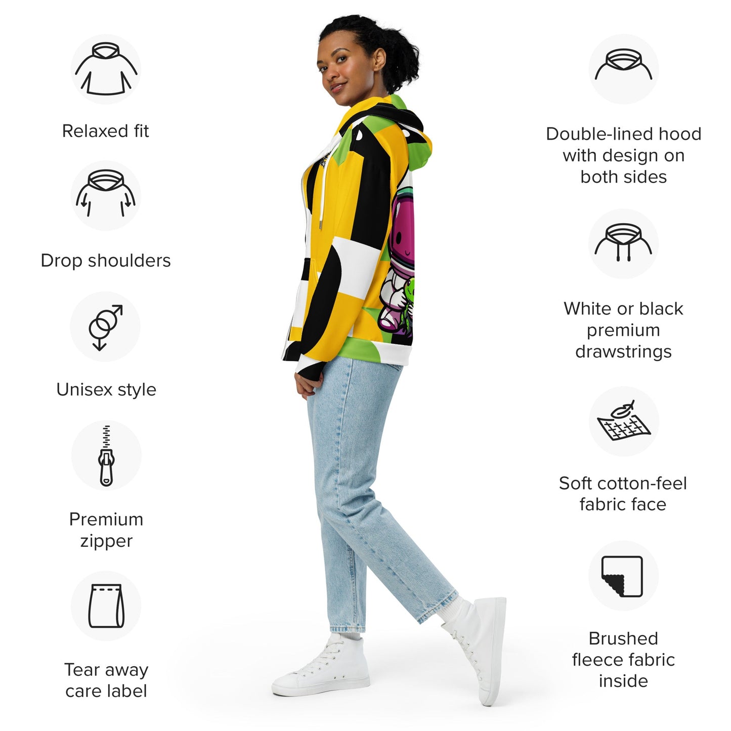 Quasar the Star Explorer - Unisex All - Over Print Zip Hoodie - BBairt