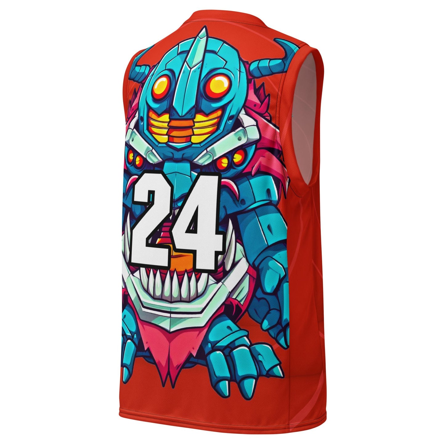 Rex the Reactor Watcher - Recycled unisex basketball jersey - Crimson Vortex Colorway - BBairt