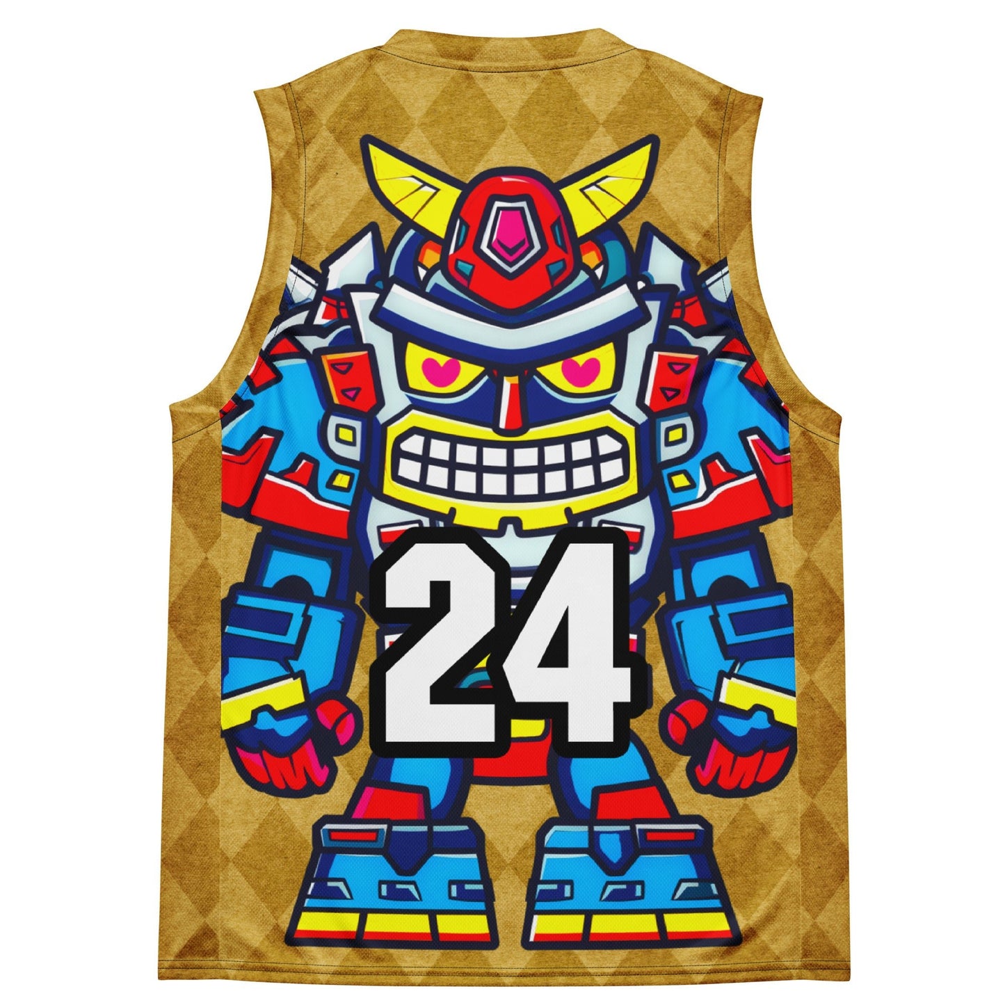 Robo Ranger - Recycled unisex basketball jersey - Golden Argyle - BBairt