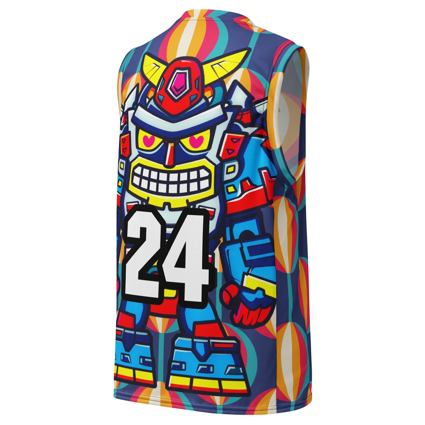 Robo Ranger - Recycled unisex basketball jersey - Retro Carnival Colorway - BBairt
