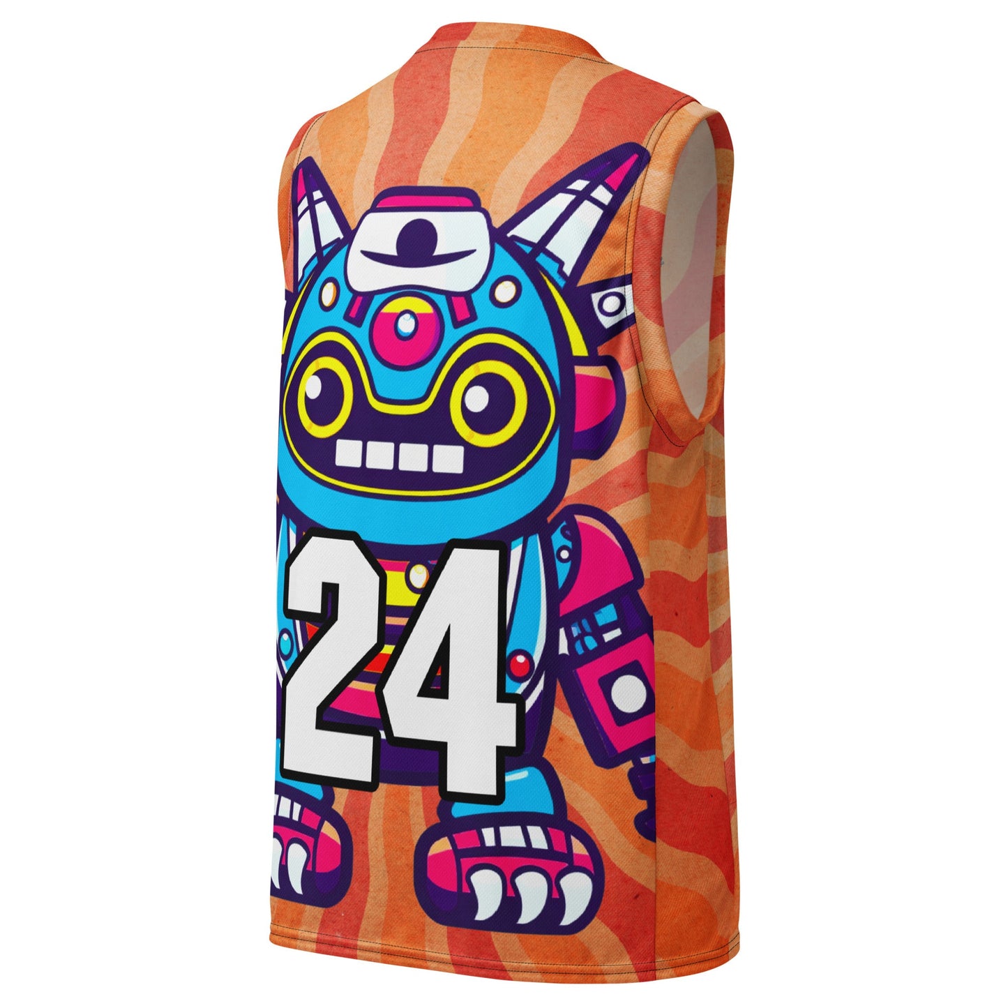 Techno Guardian - Recycled unisex basketball jersey - Solar Flare Colorway - BBairt