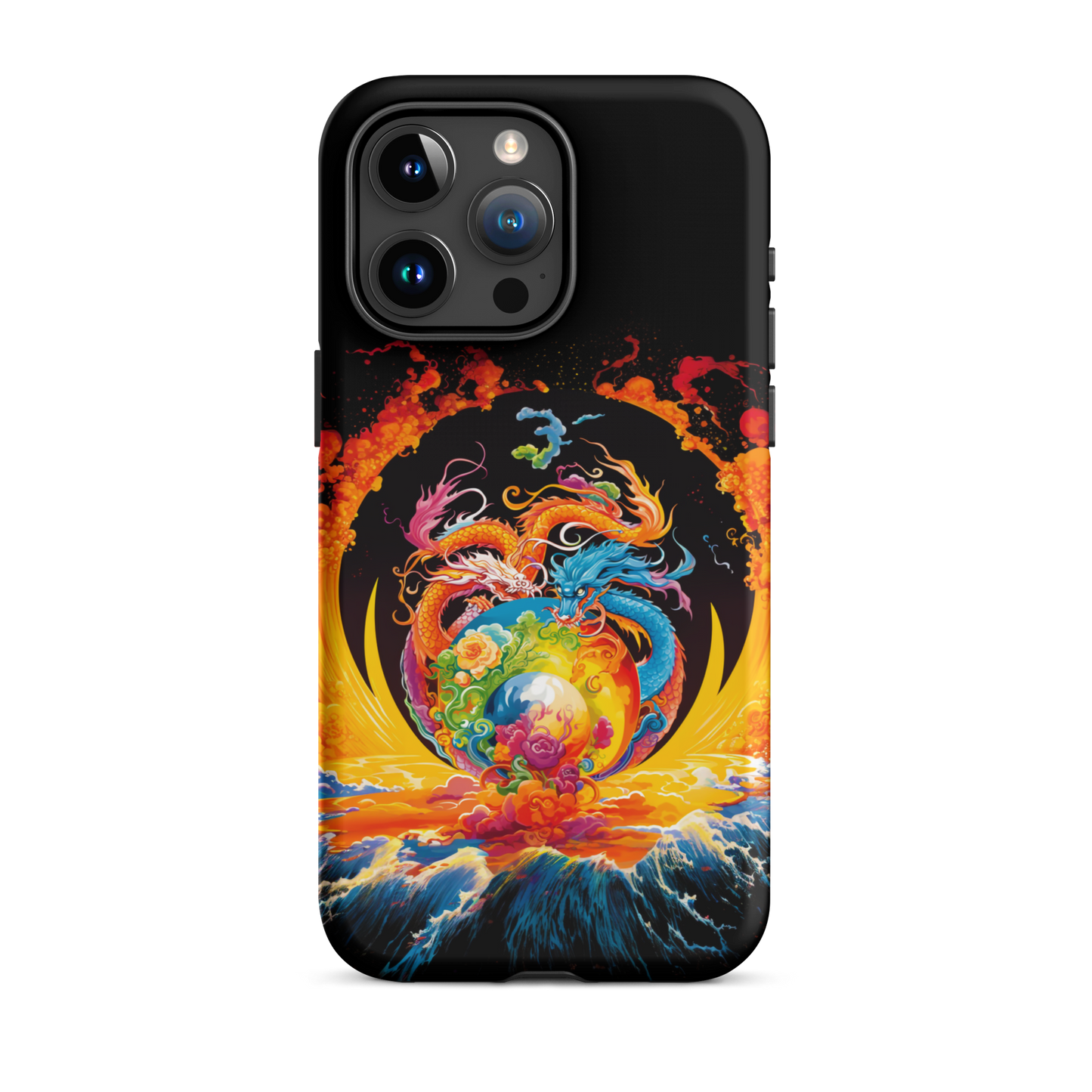 Eternal Harmony: Dual Dragon Tough iPhone Case
