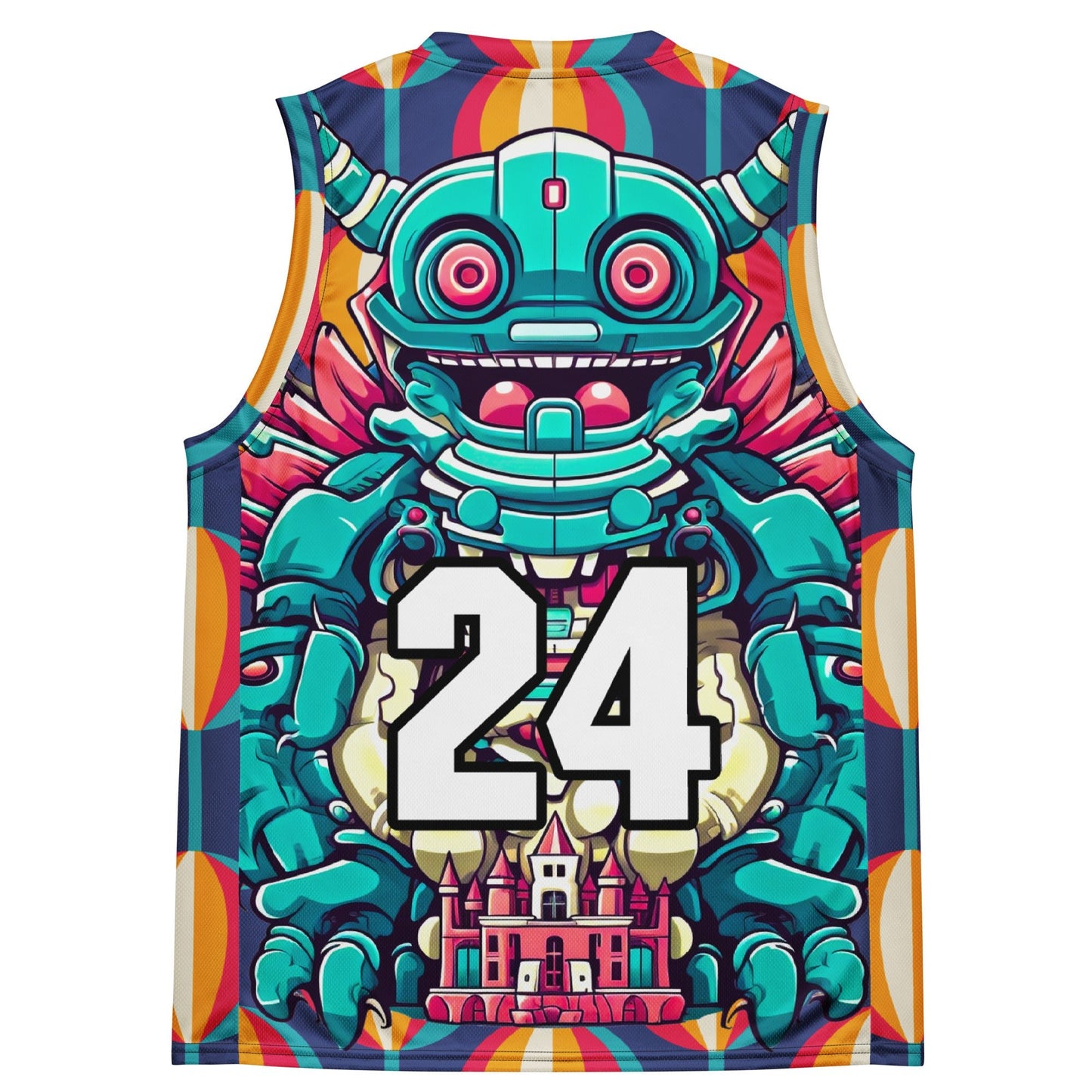 Toy Town Watchman - Recycled unisex basketball jersey - Retro Carnival - BBairt