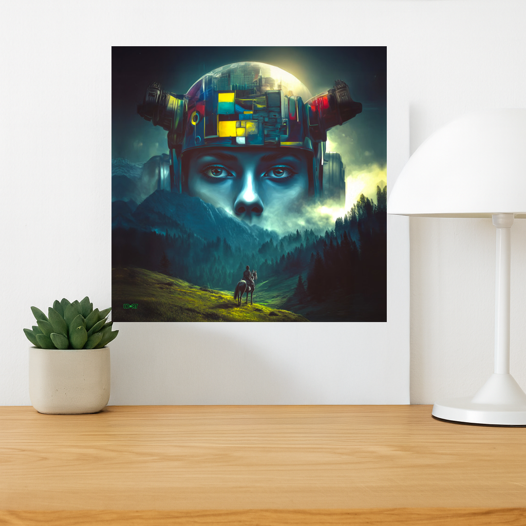 Ascension of the Neon Oracle – Photo Paper Poster