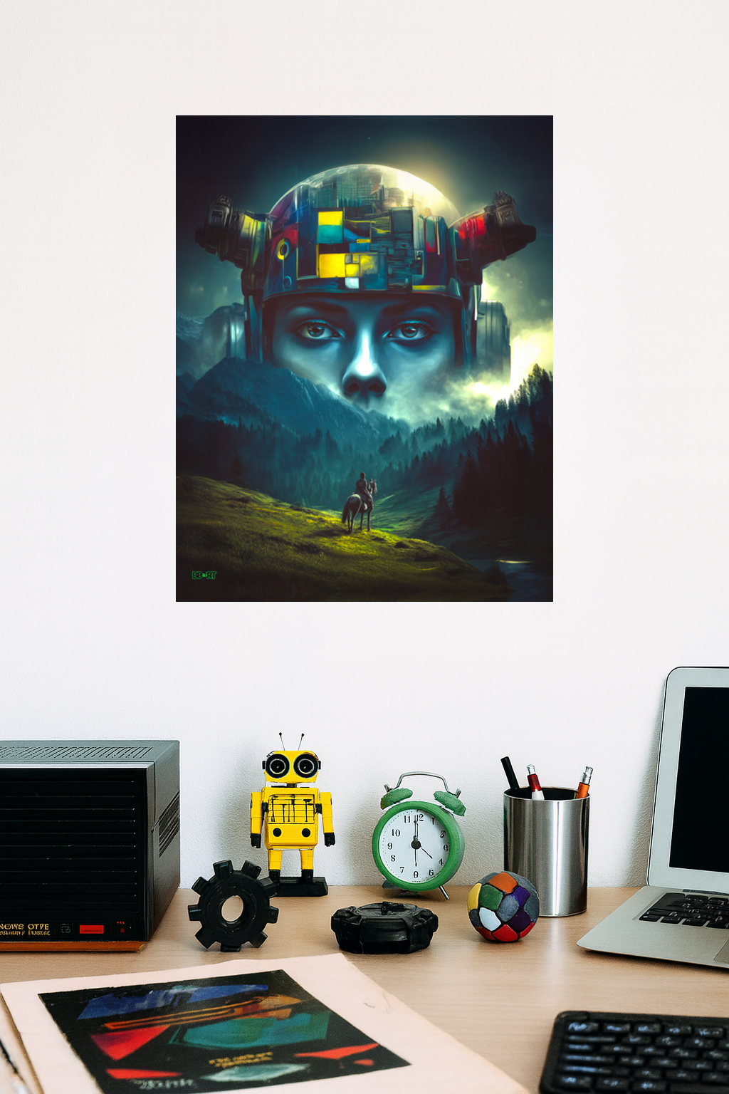 Ascension of the Neon Oracle – Photo Paper Poster