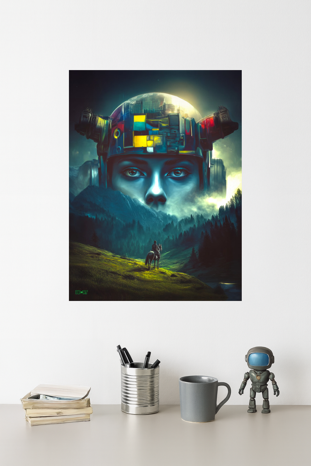 Ascension of the Neon Oracle – Photo Paper Poster