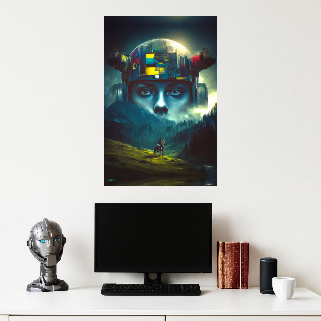 Ascension of the Neon Oracle – Photo Paper Poster