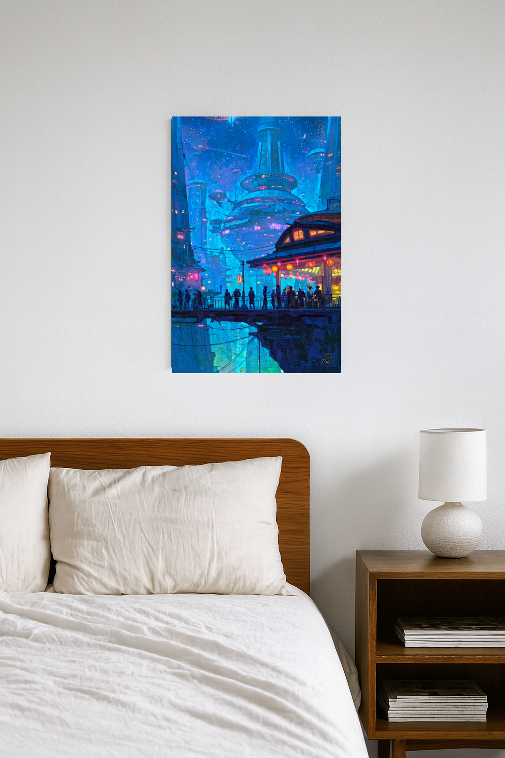 Lanterns Over Neo-Kyoto – Photo Paper Poster