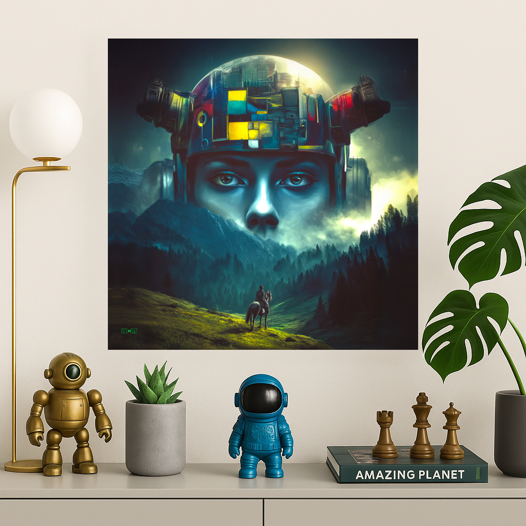 Ascension of the Neon Oracle – Photo Paper Poster