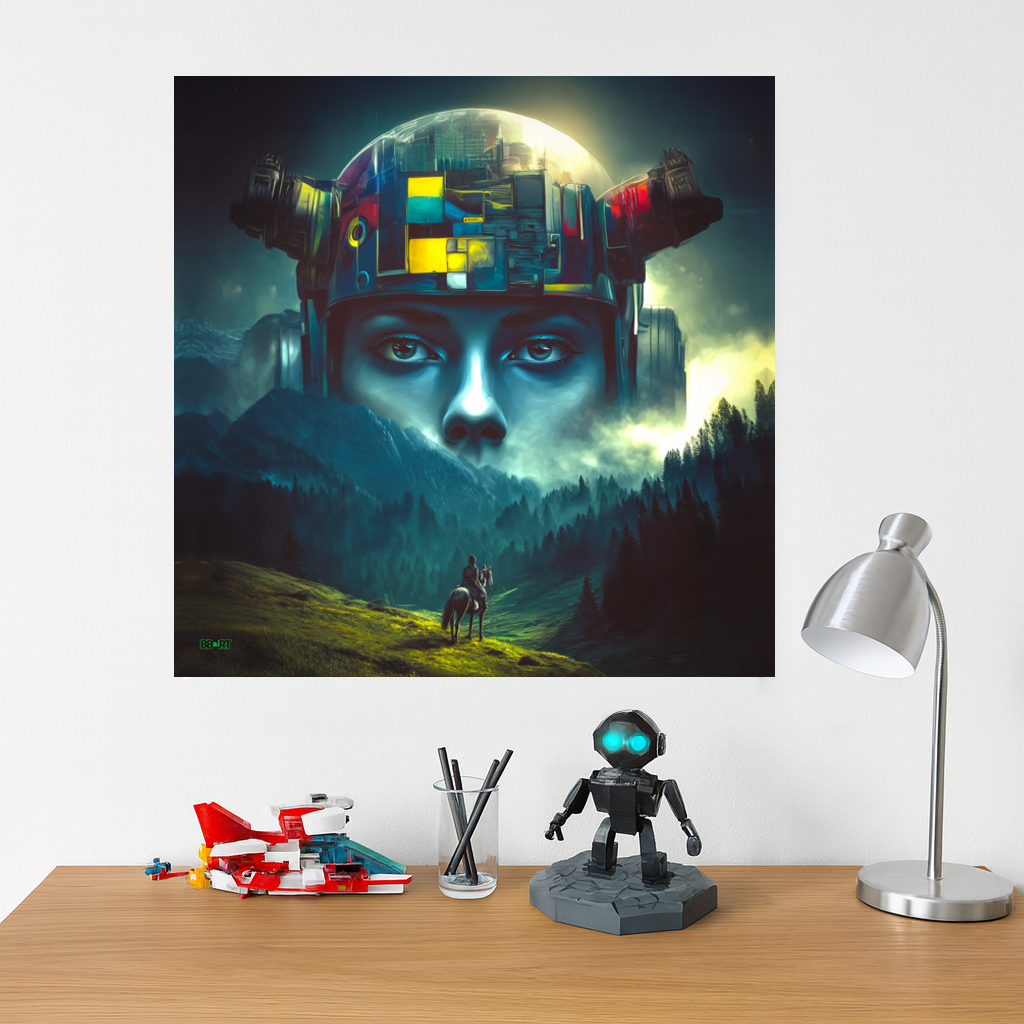 Ascension of the Neon Oracle – Photo Paper Poster