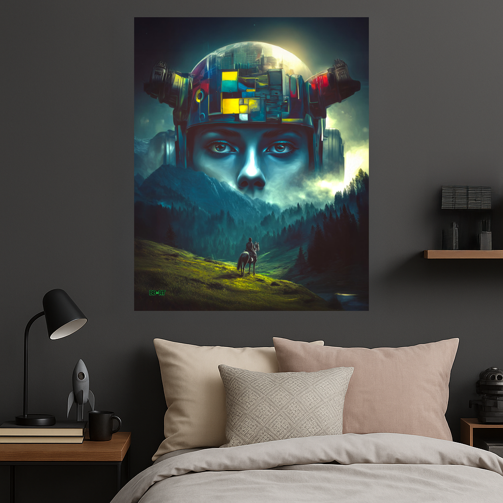 Ascension of the Neon Oracle – Photo Paper Poster