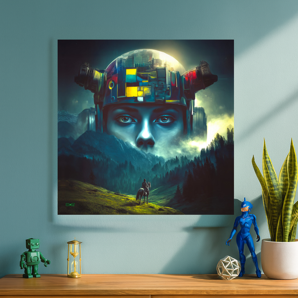 Ascension of the Neon Oracle – Photo Paper Poster