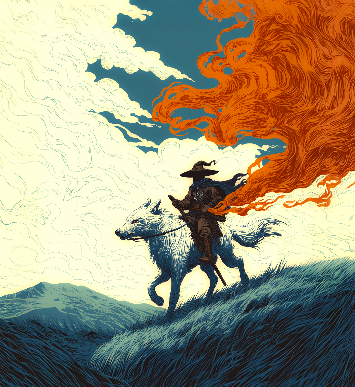 The Embertrail Rider – Desk Mat