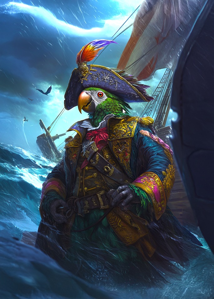 Captain Plume the Pirate Parrot – Desk Mat