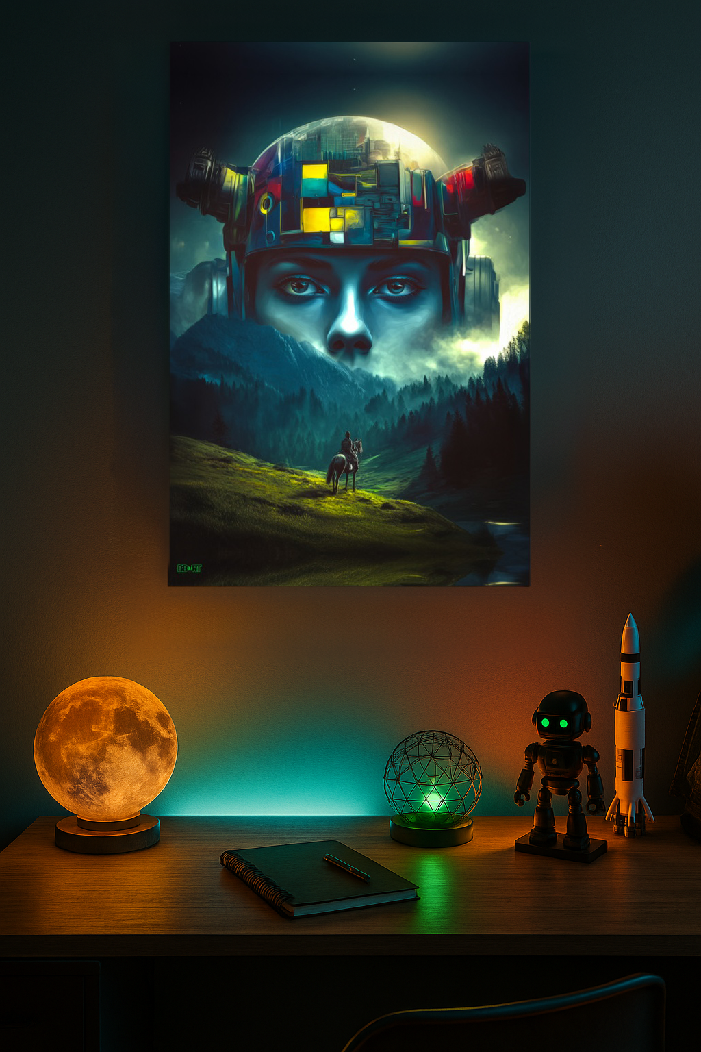 Ascension of the Neon Oracle – Photo Paper Poster