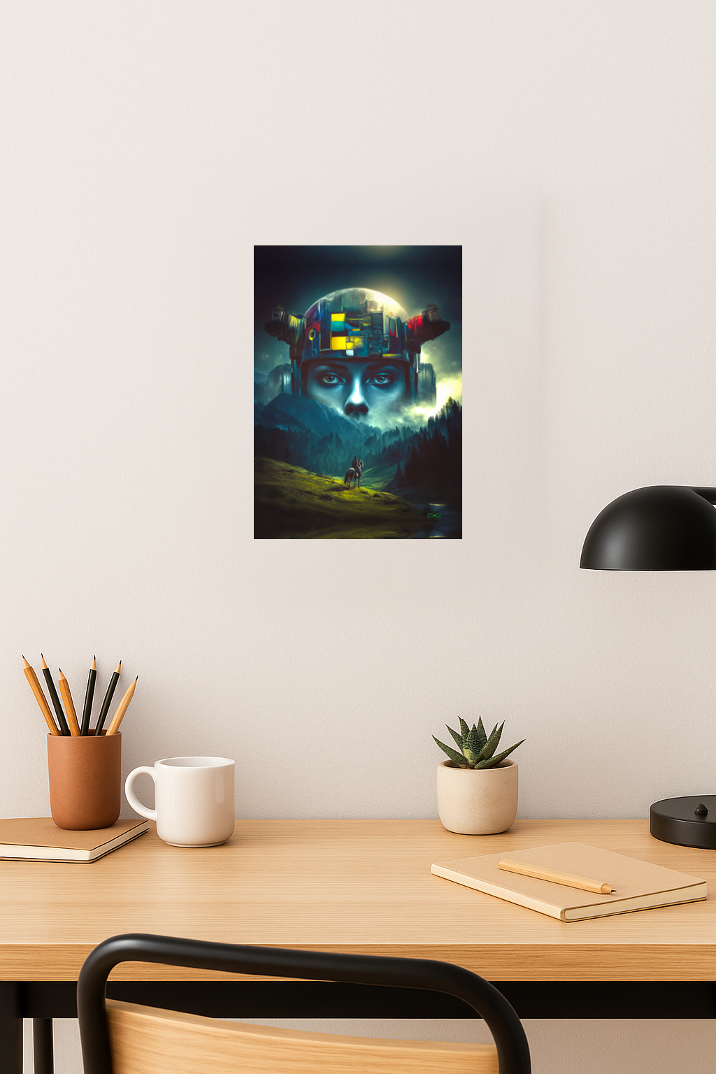 Ascension of the Neon Oracle – Photo Paper Poster