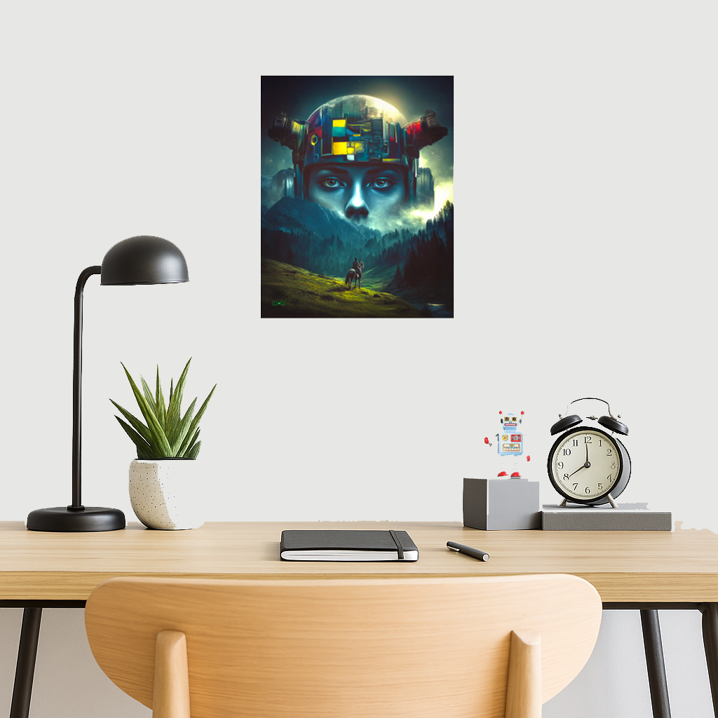 Ascension of the Neon Oracle – Photo Paper Poster