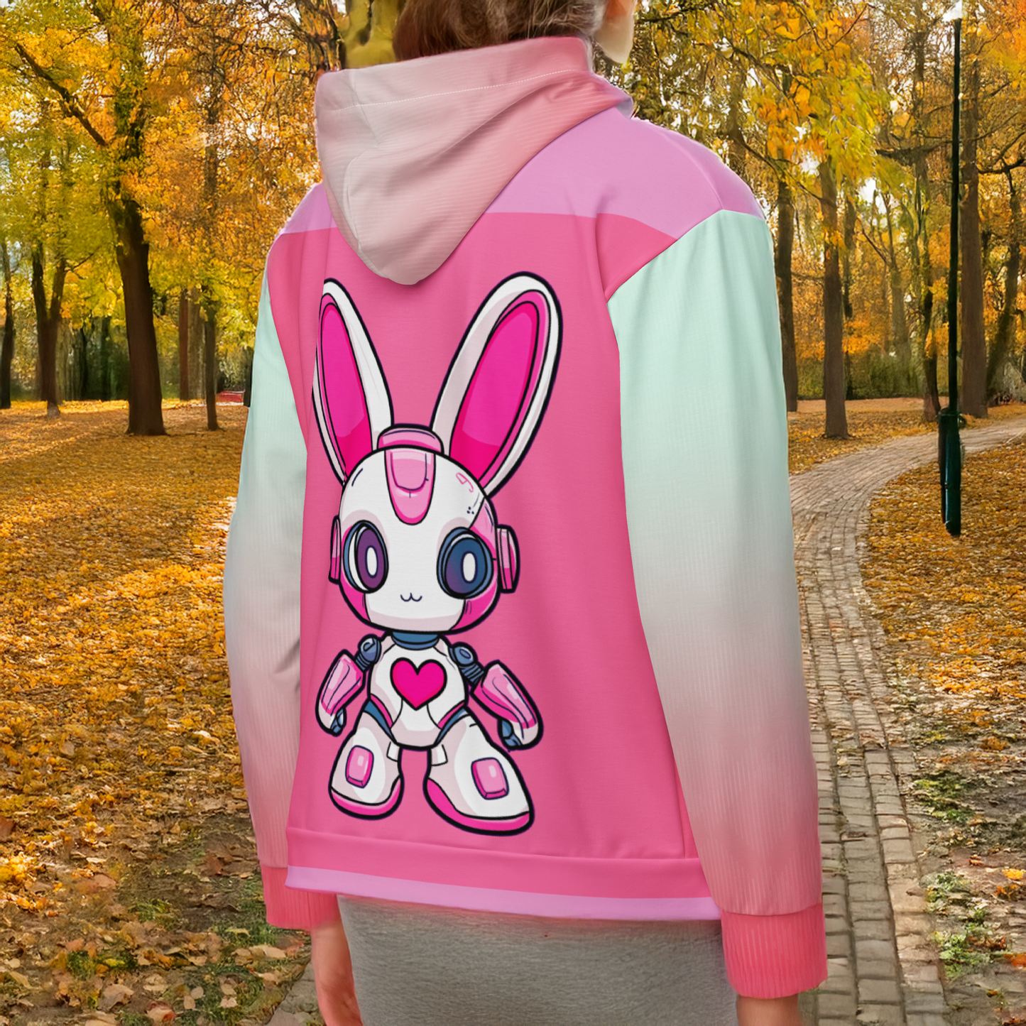 Nova the Heartbot - Unisex All-Over Print Zip Hoodie