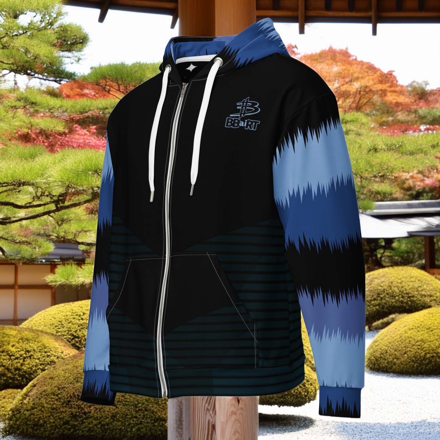 Kai the Cyber Ronin - Unisex All-Over Print Zip Hoodie