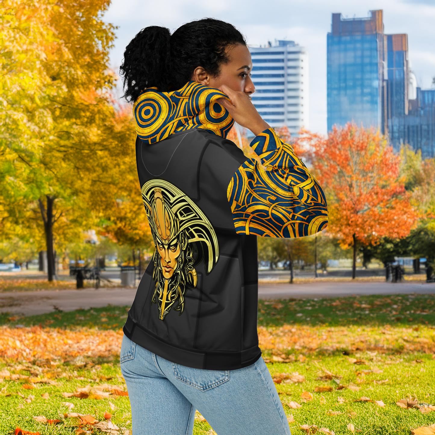 The Mask of Valor: Kara - Unisex All-Over Print Zip Hoodie