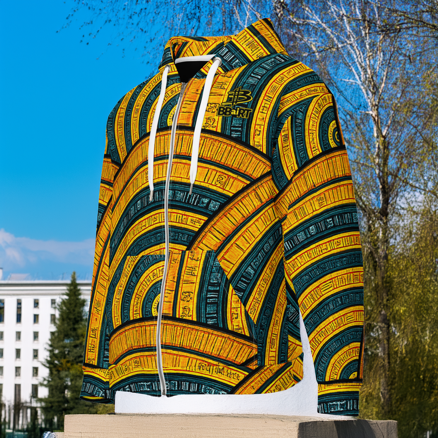 The Mask of Wisdom: Alden - Unisex All-Over Print Zip Hoodie