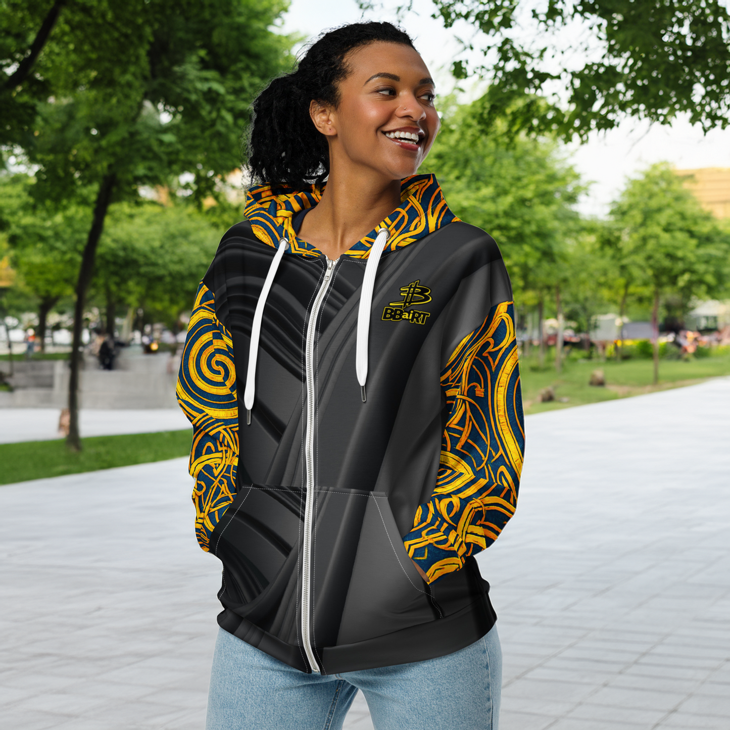 The Mask of Valor: Kara - Unisex All-Over Print Zip Hoodie