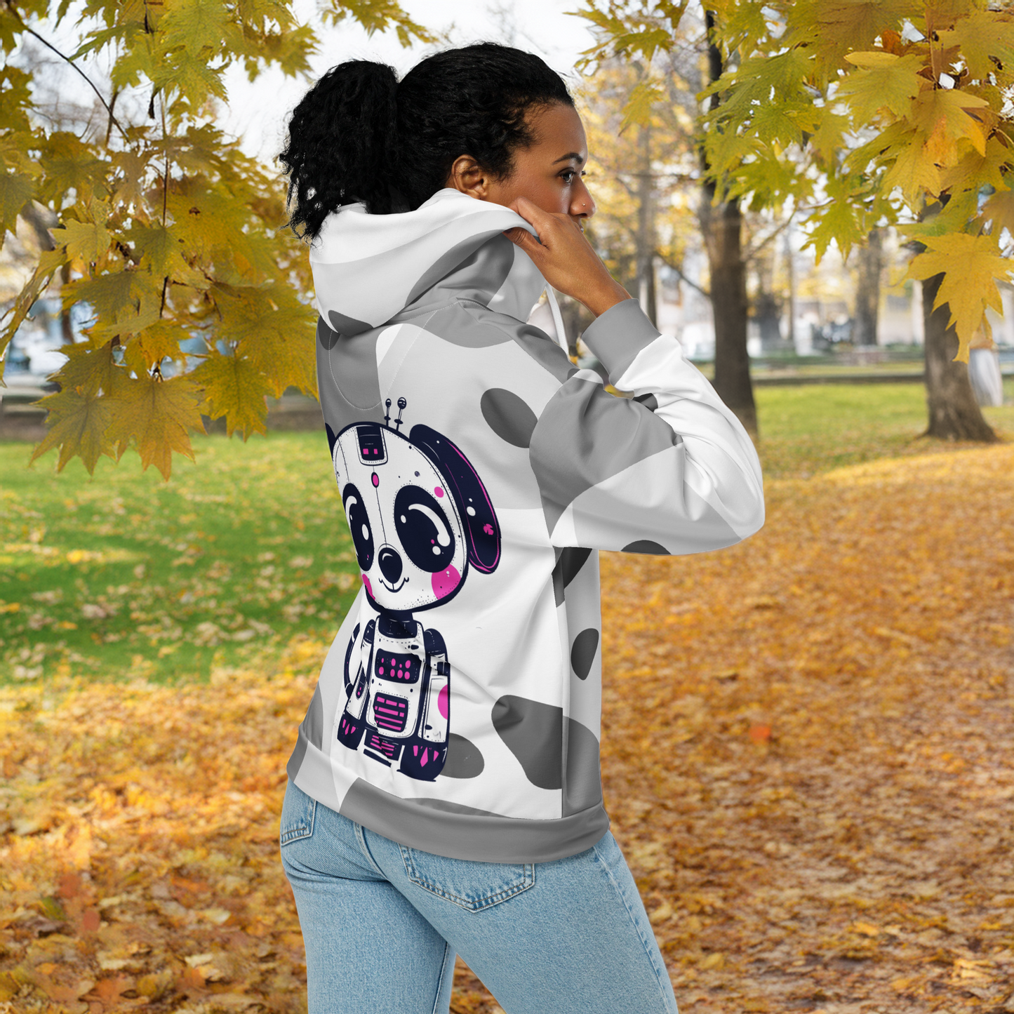 Blinky the Robopup - Unisex All-Over Print Zip Hoodie