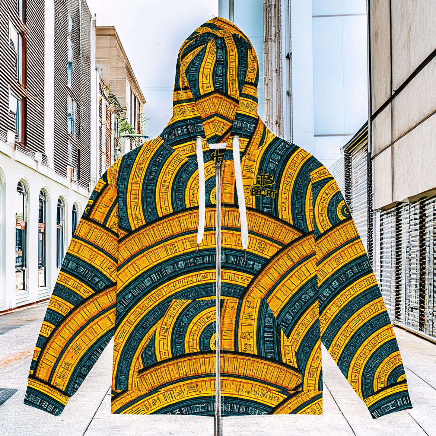 The Mask of Wisdom: Alden - Unisex All-Over Print Zip Hoodie