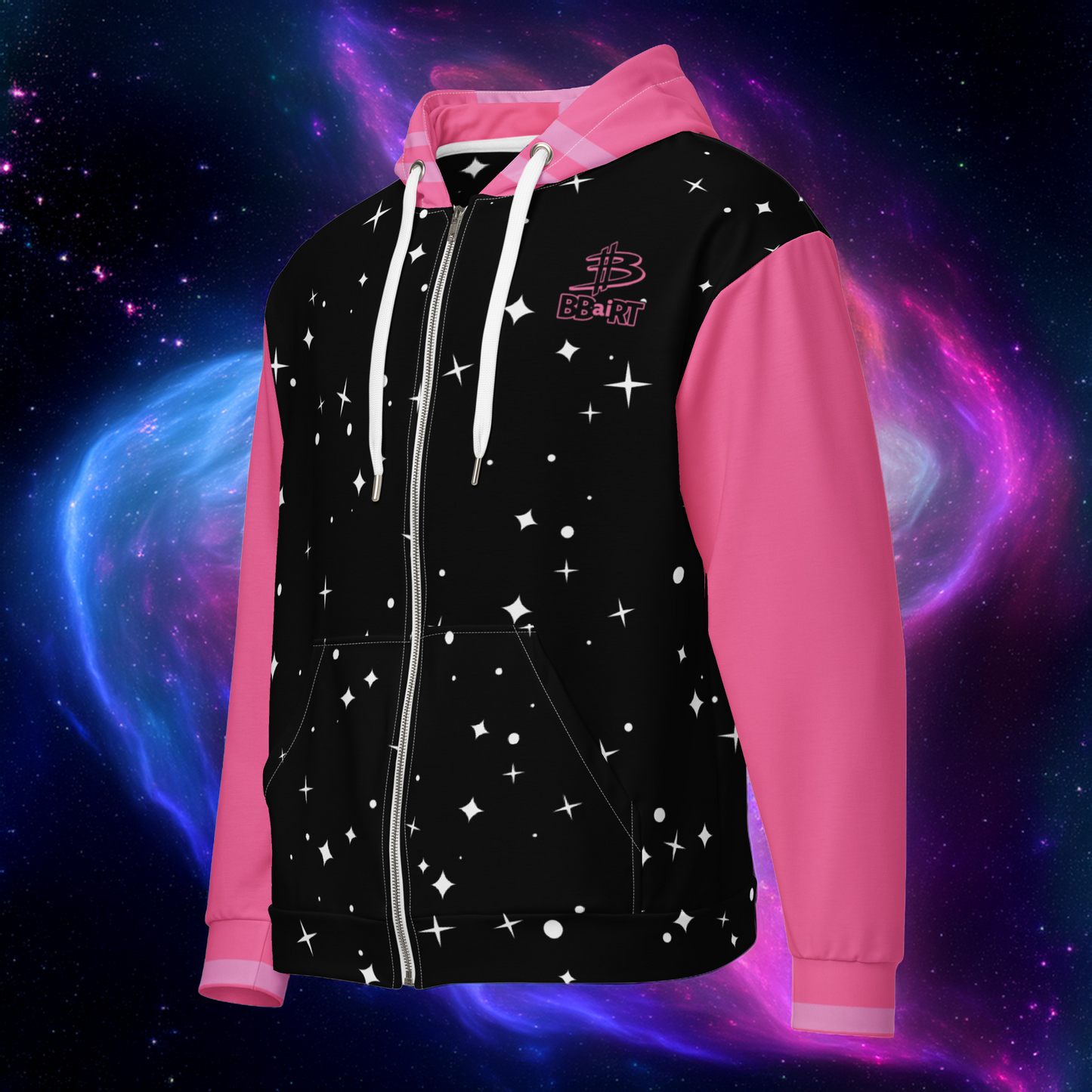 Mochi the Astro Kitten - Unisex All-Over Print Zip Hoodie