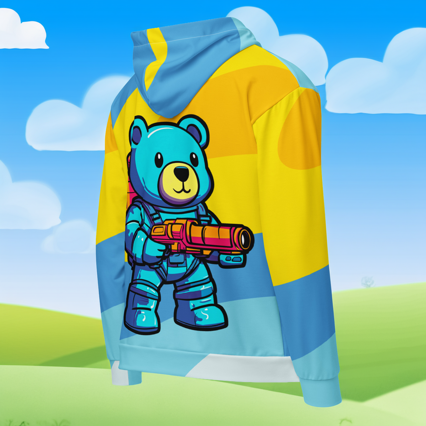 Cosmo the Cuddlebear - Unisex All-Over Print Zip Hoodie