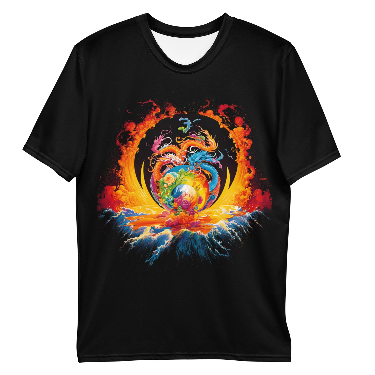 Eternal Harmony: Dual Dragon Men's Crew Neck T-Shirt