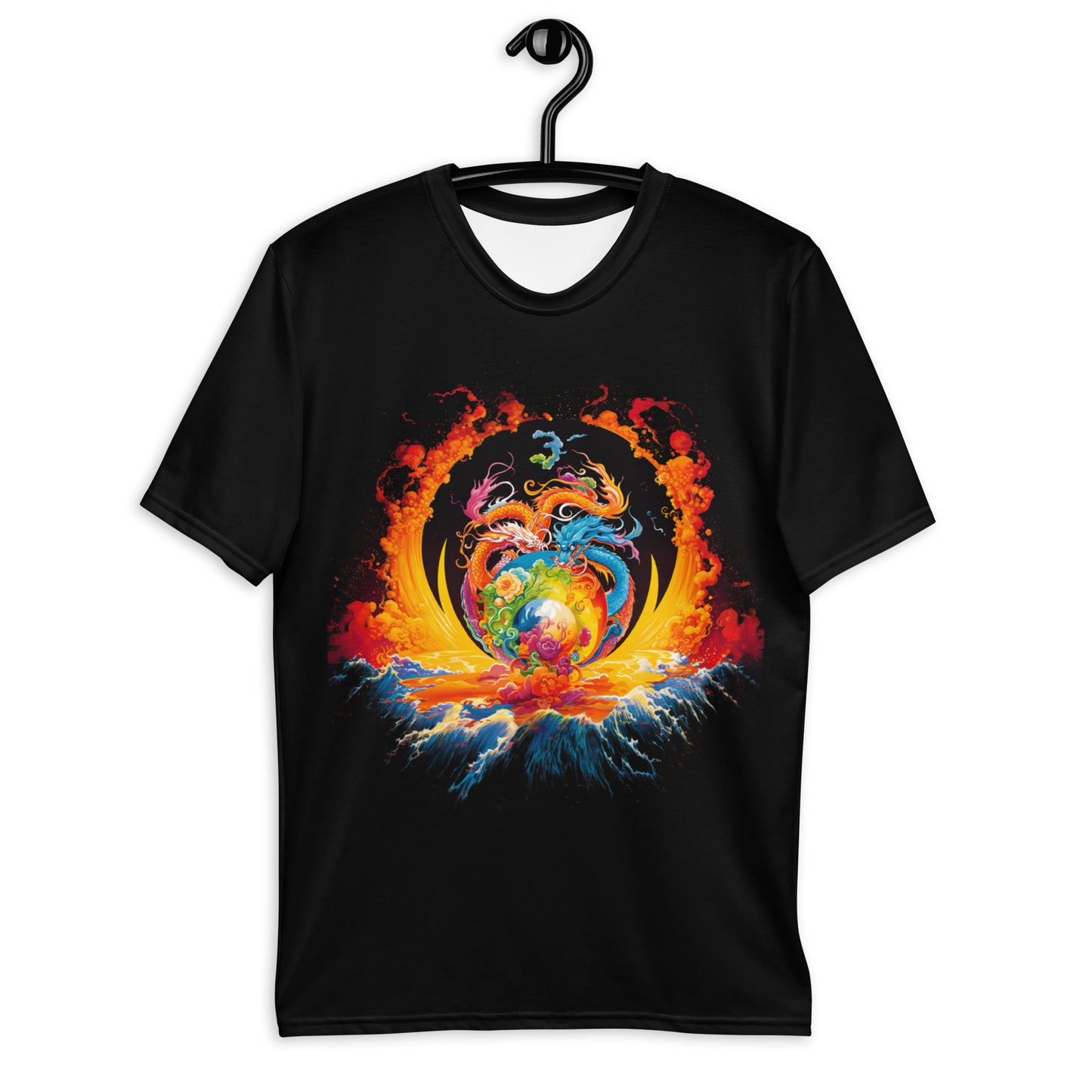 Eternal Harmony: Dual Dragon Men's Crew Neck T-Shirt