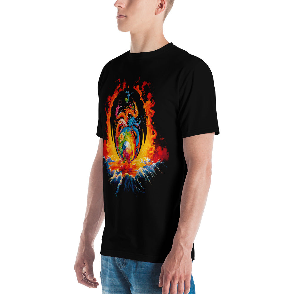 Eternal Harmony: Dual Dragon Men's Crew Neck T-Shirt