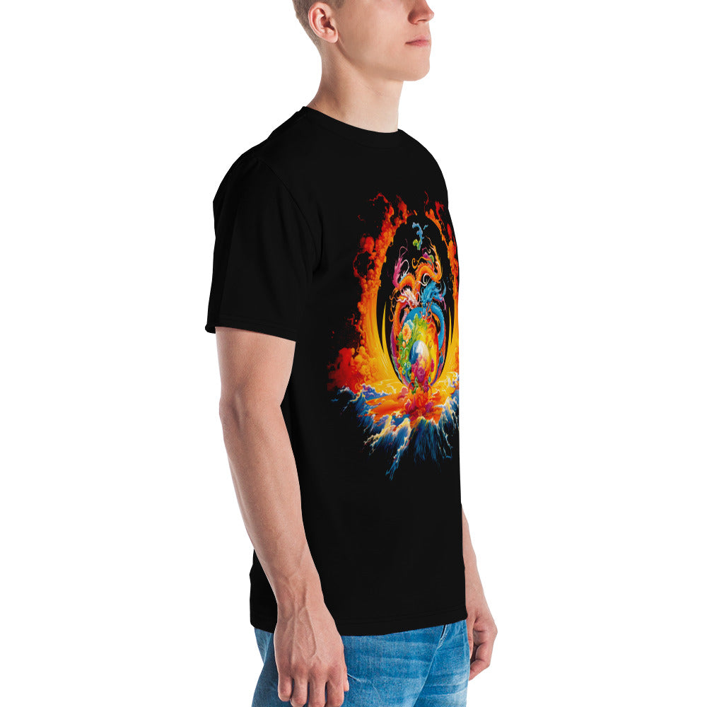 Eternal Harmony: Dual Dragon Men's Crew Neck T-Shirt