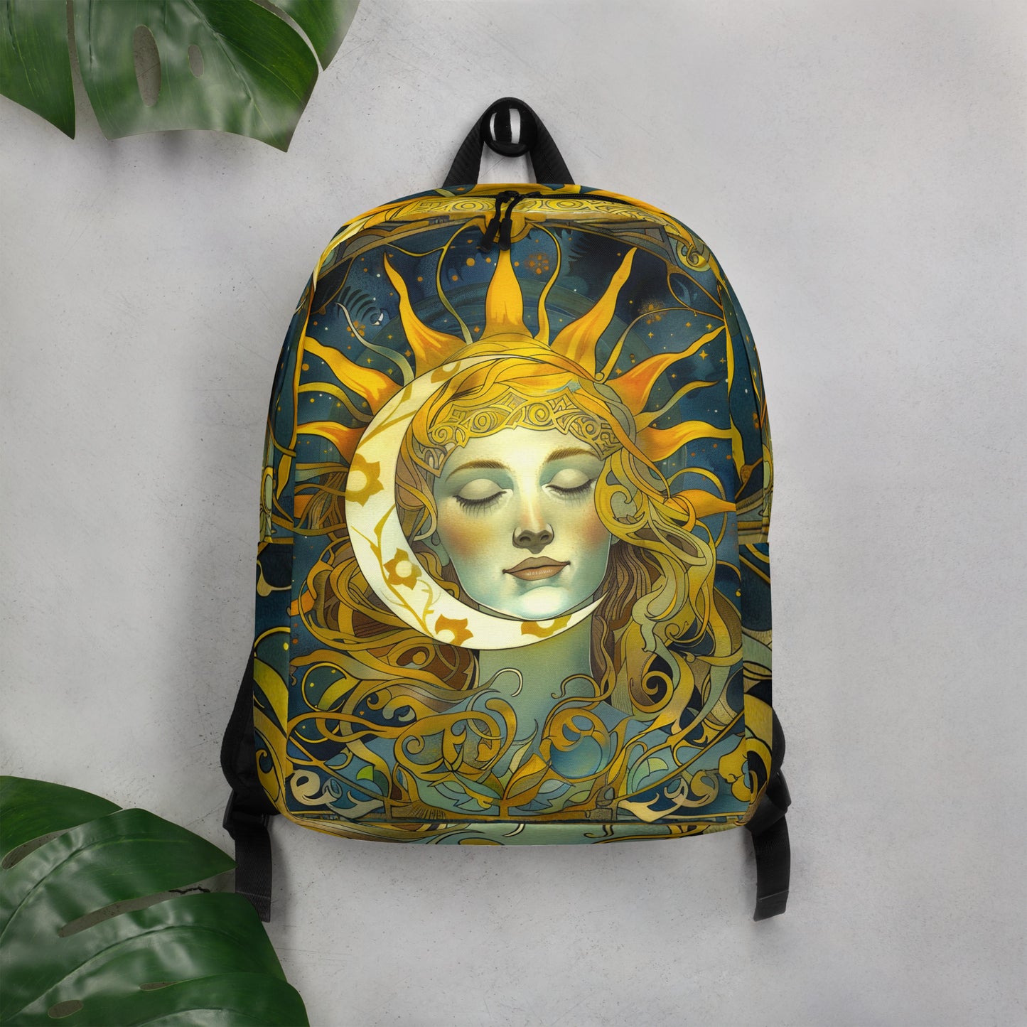 Cosmic Harmony: Sun and Moon Balance - Minimalist Backpack