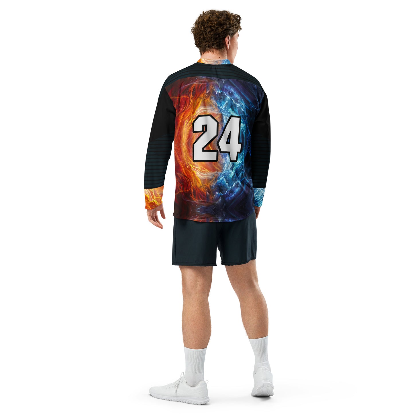 Equinox Harmony: Fire and Ice Guardians - Recycled hockey fan jersey