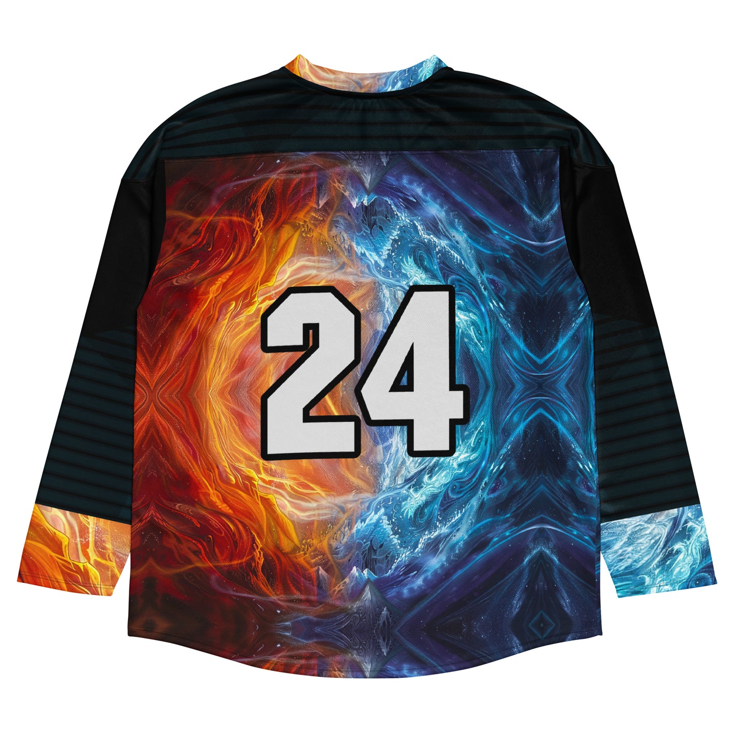 Equinox Harmony: Fire and Ice Guardians - Recycled hockey fan jersey