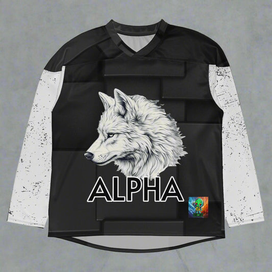 Alpha Wolf - Recycled hockey fan jersey