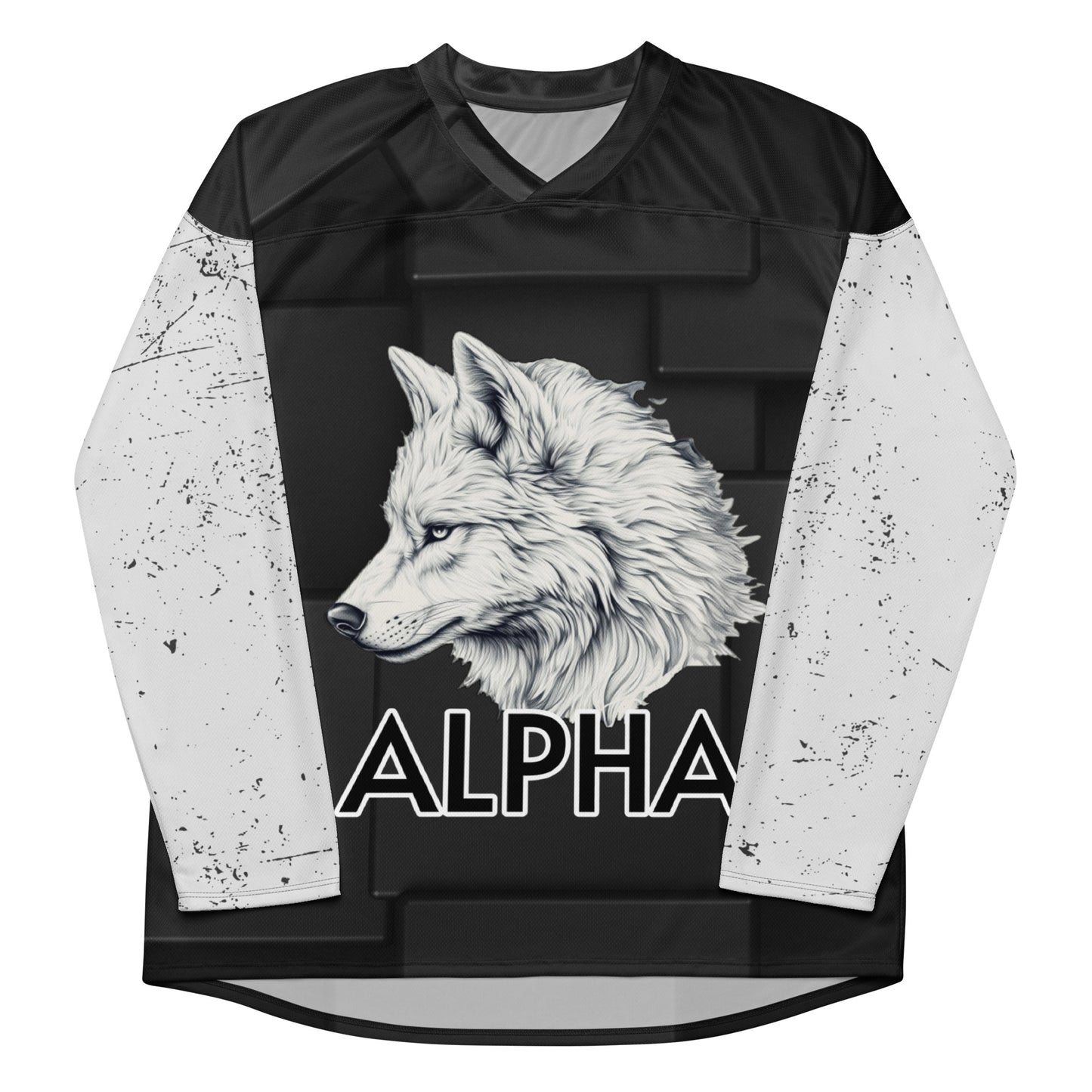 Alpha Wolf - Recycled hockey fan jersey