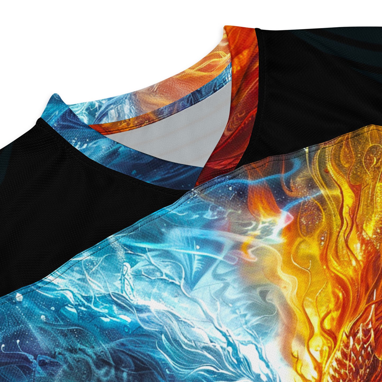 Equinox Harmony: Fire and Ice Guardians - Recycled hockey fan jersey