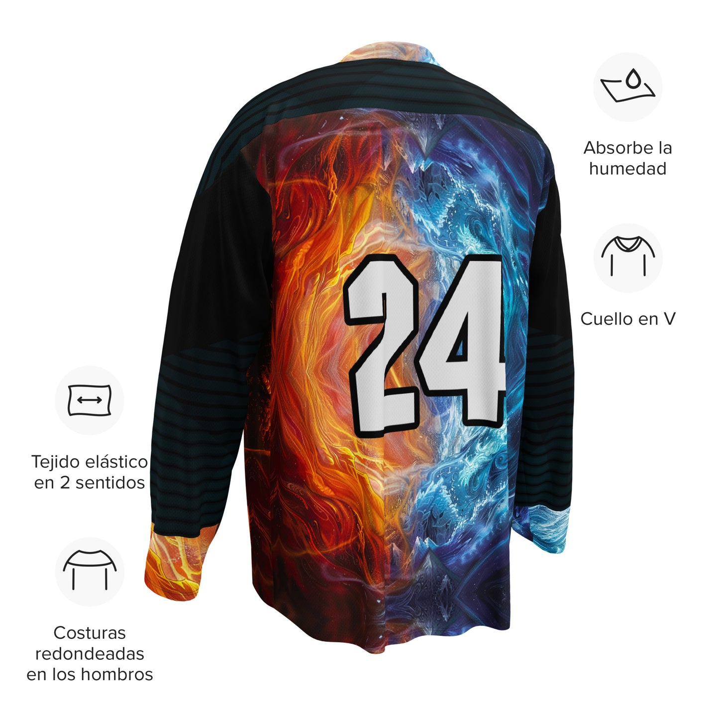 Equinox Harmony: Fire and Ice Guardians - Recycled hockey fan jersey